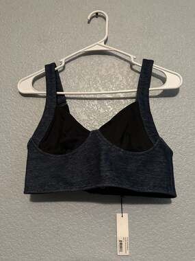 NEW Fleur Du Mal Melange Denim Bra Size M Blue